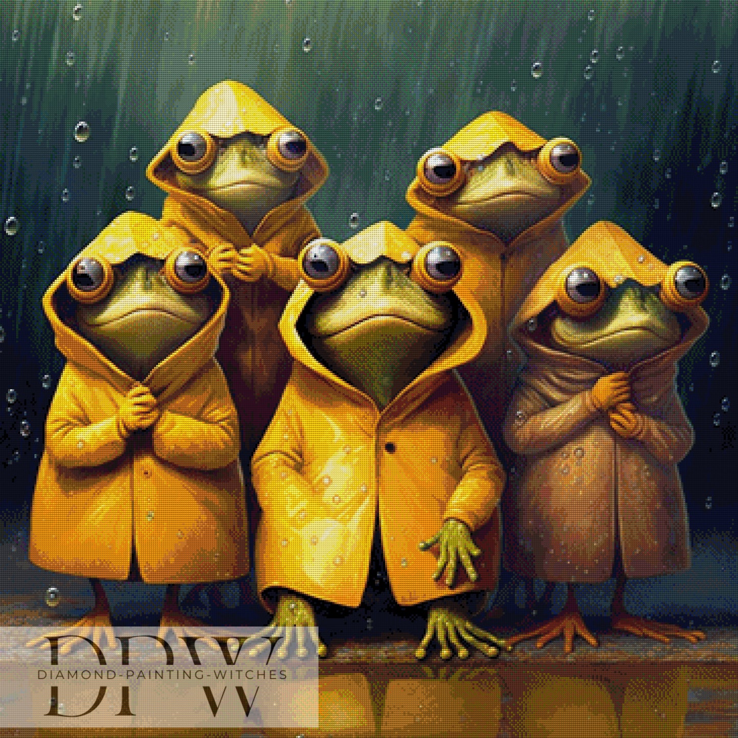 Regenfrösche by Catill 90x90cm mit 175 Farben DPW-6556