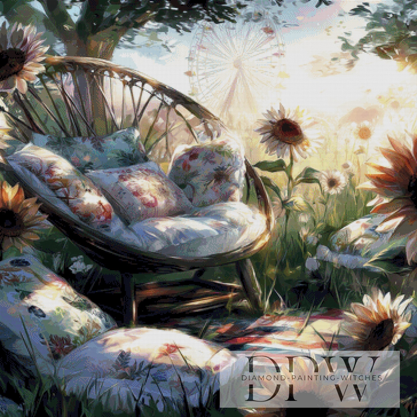 Traumhafter Platz im Garten by CleoDora 90x90cm mit 230 Farben DPW-6590