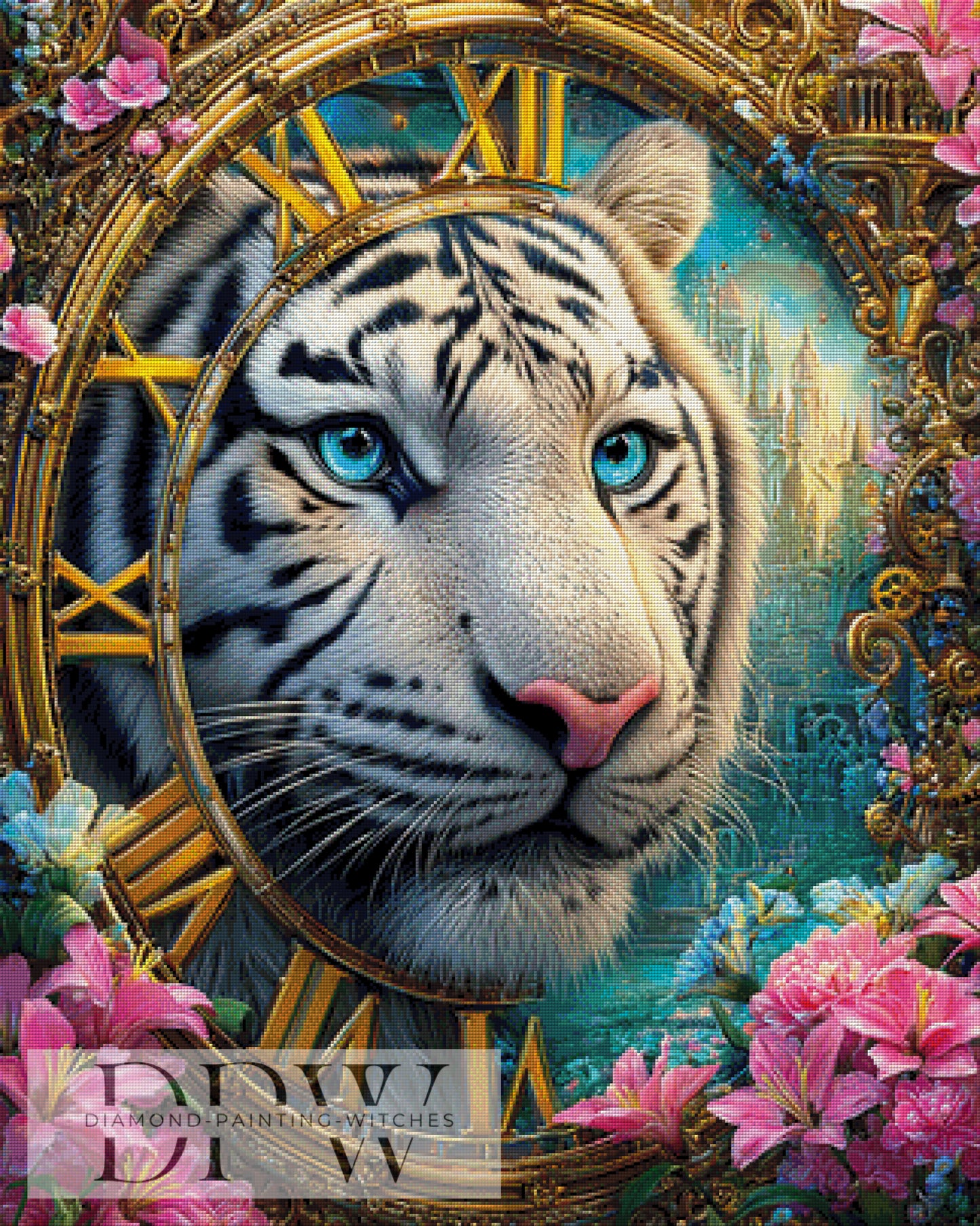 Tiger der Zeit by Elly_A.I. 80x100cm mit 370 Farben DPW-6604