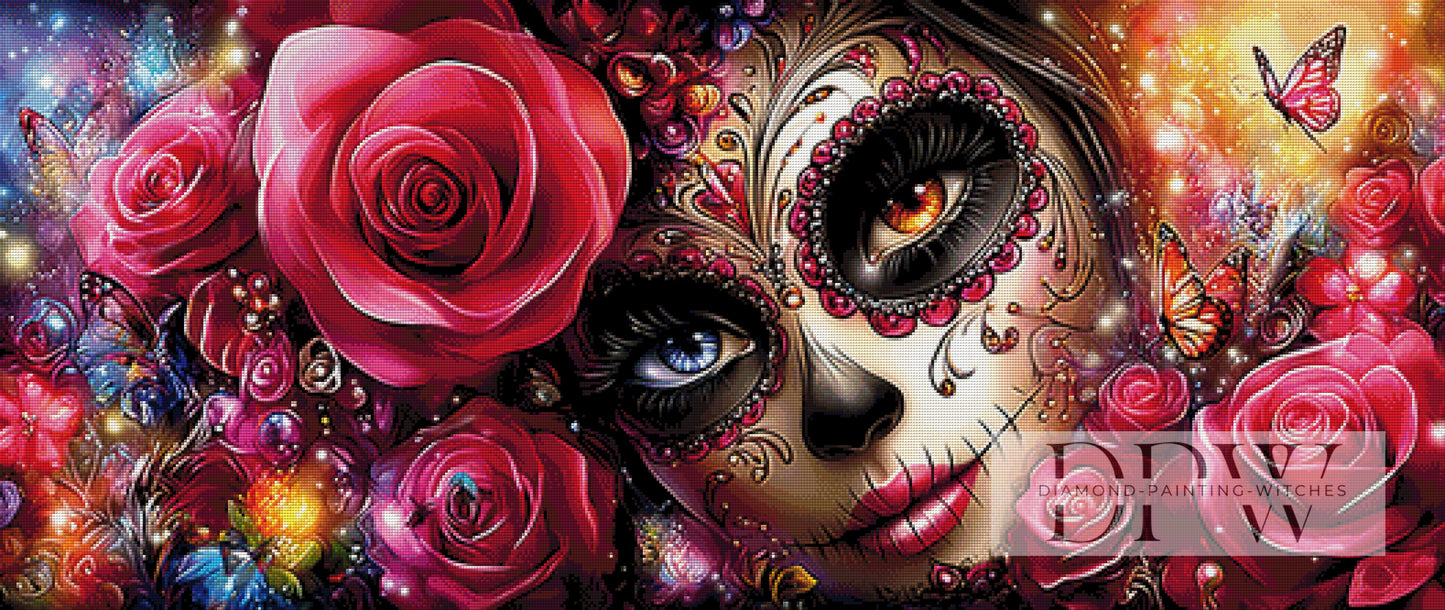 Rosen Muerta by theA.art 130x55cm mit 350 Farben DPW-6676