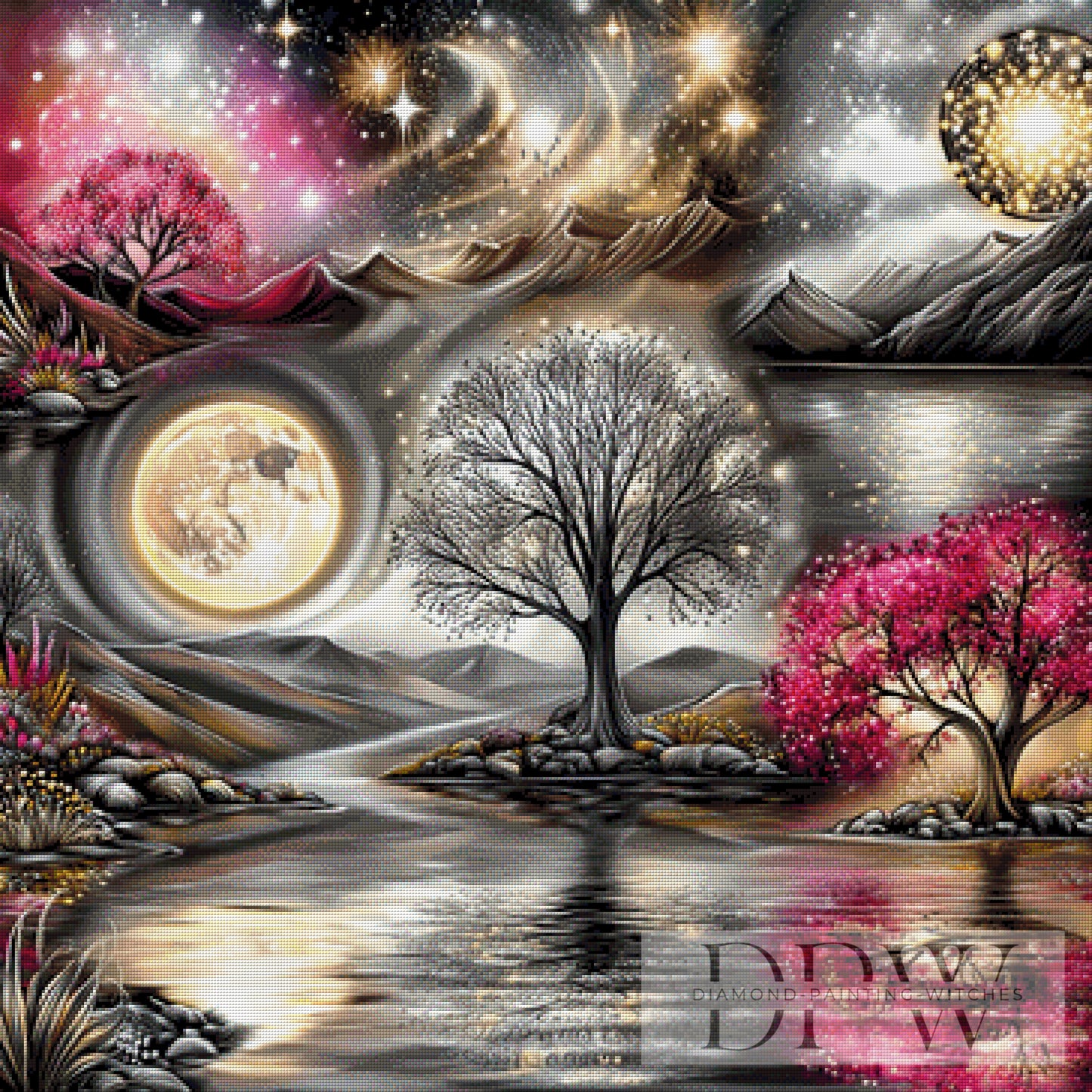 Mondsee der Träume by theA.art 90x90cm mit 240 Farben DPW-6711