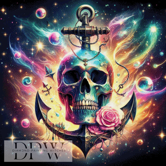 Ankerschädel by Casalla Vendetta ,90x90cm mit 345 Farben DPW-671