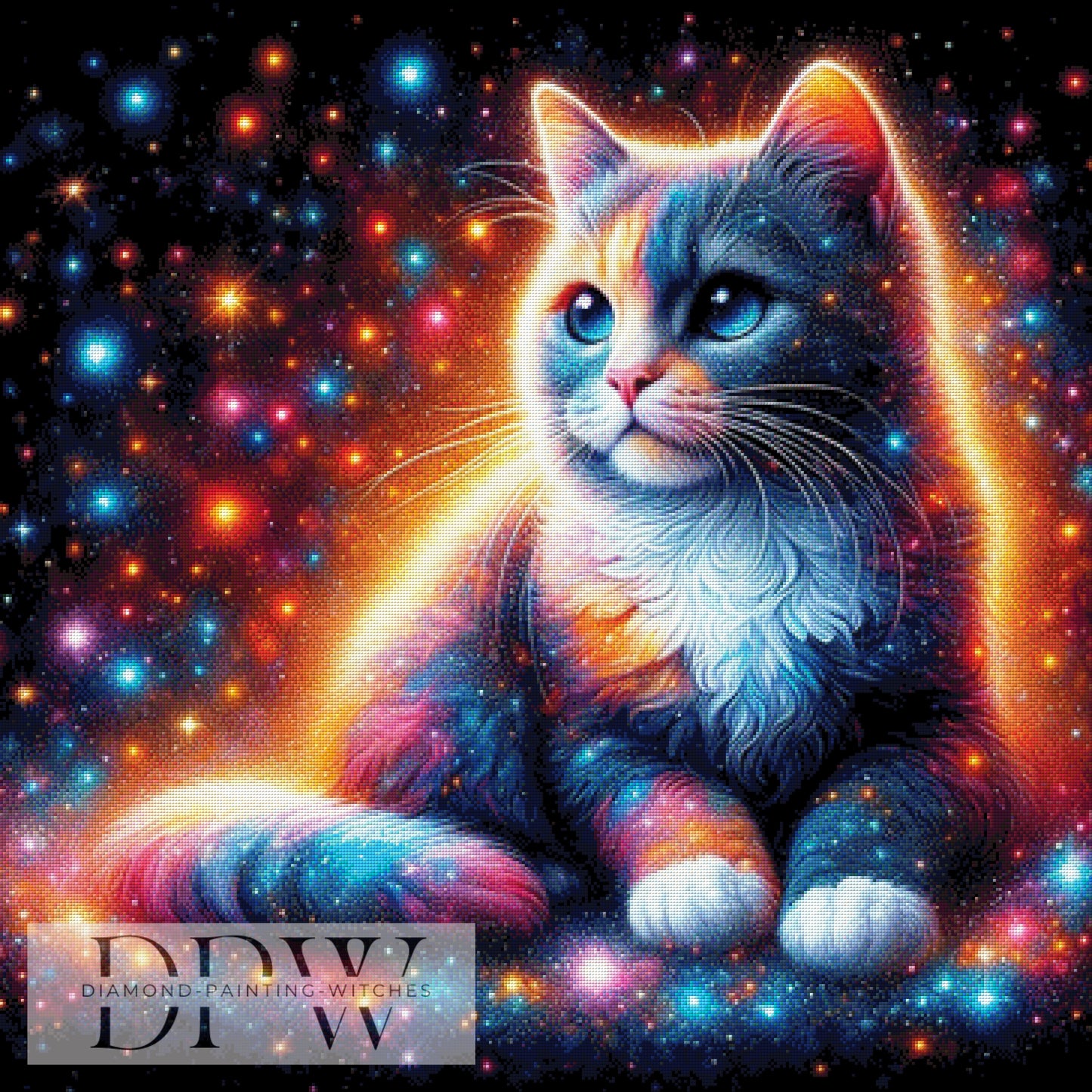 Cosmic Cat by CreatiVart ,90x90cm mit 320 Farben DPW-677