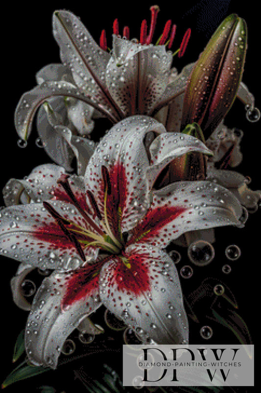 White lilies by theA.art 60x90cm mit 140 Farben DPW-714