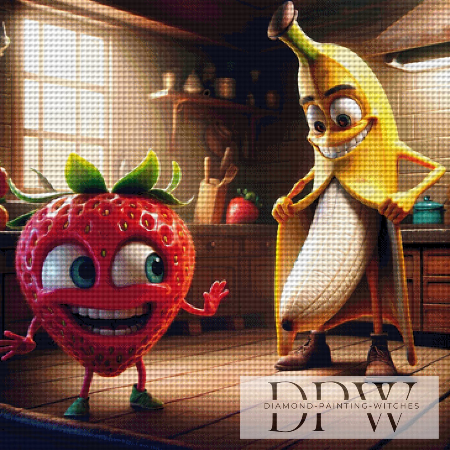 Cheeky Banana by Pixxel Pics 90x90cm mit 310 Farben DPW-746