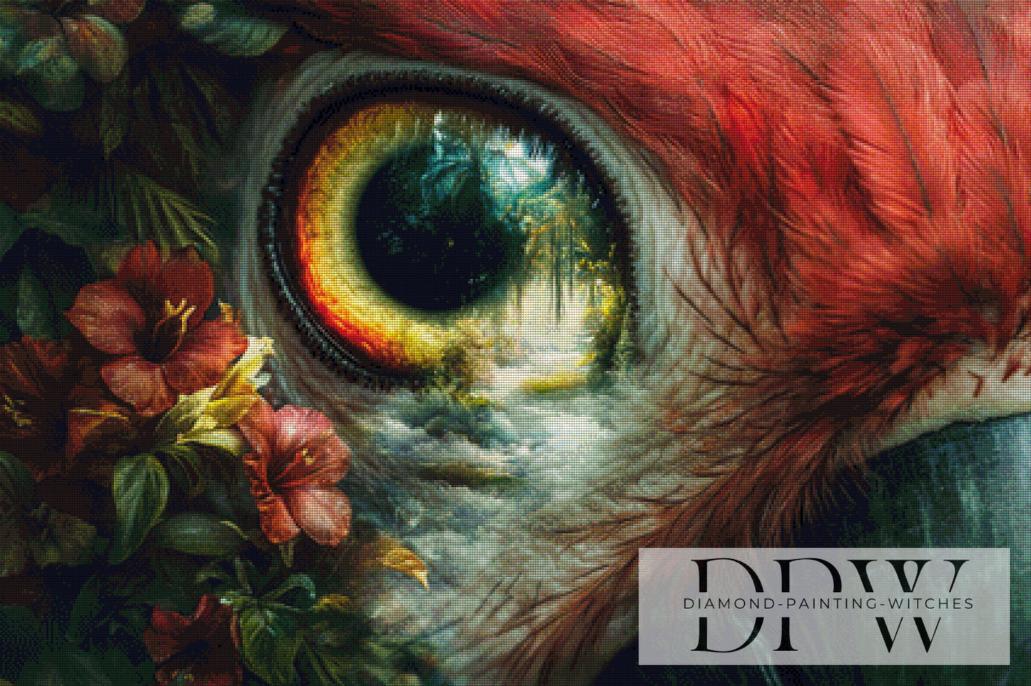 Gaze of the parrot by Pixxel Pics 105x70cm mit 240 Farben DPW-766