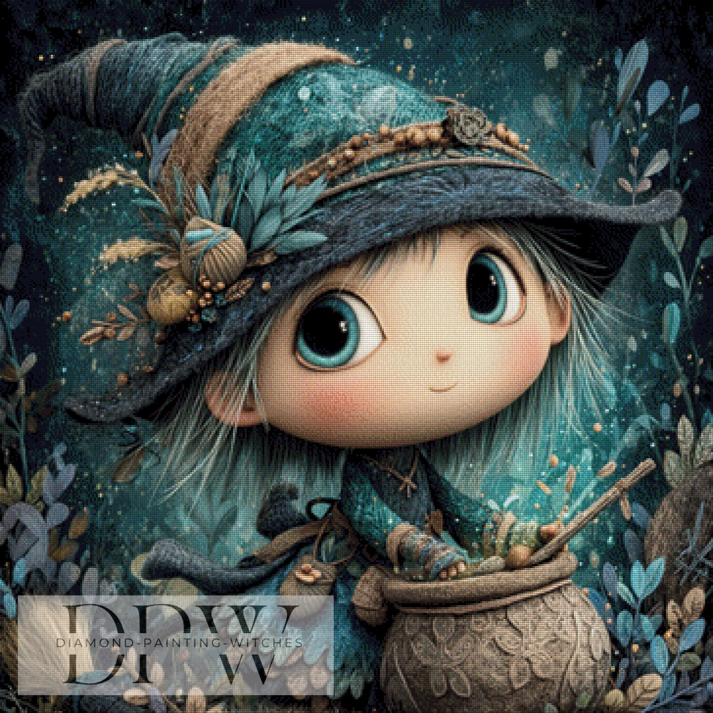 Little Witch by Lexxa, 90x90cm mit 180 Farben DPW-782