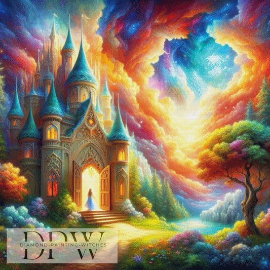 Wolkenschloss by CreatiVart, 100x100cm mit 380 Farben DPW-804