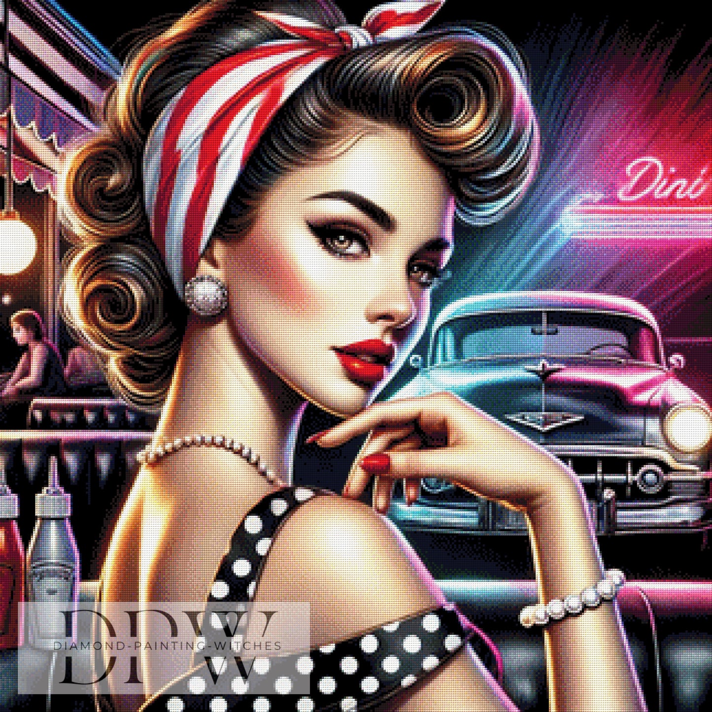 Rockabilly by Casalla Vendetta, 80x80cm mit 325 Farben DPW-809