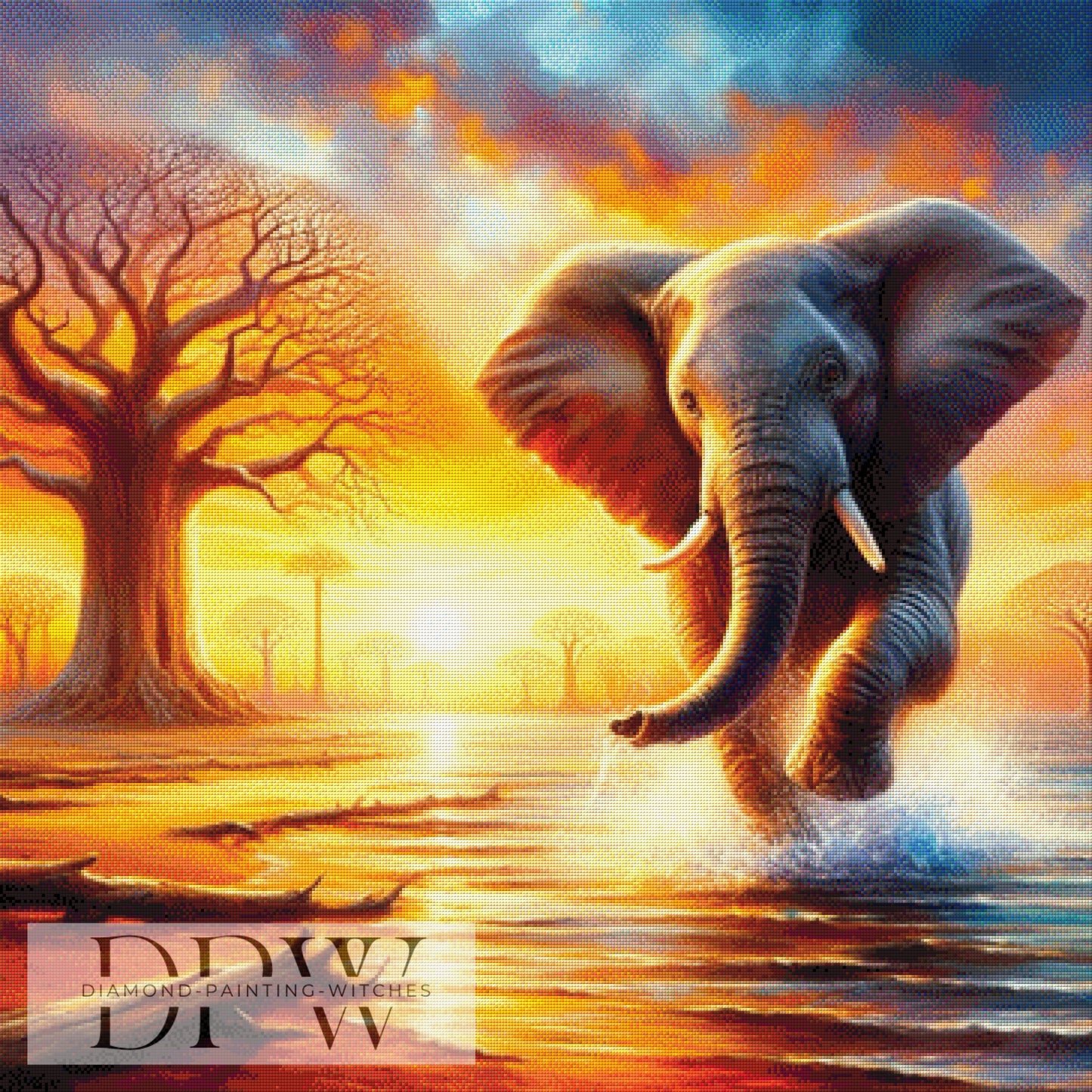 Afrika by CreatiVart, 90x90cm mit 250 Farben DPW-813