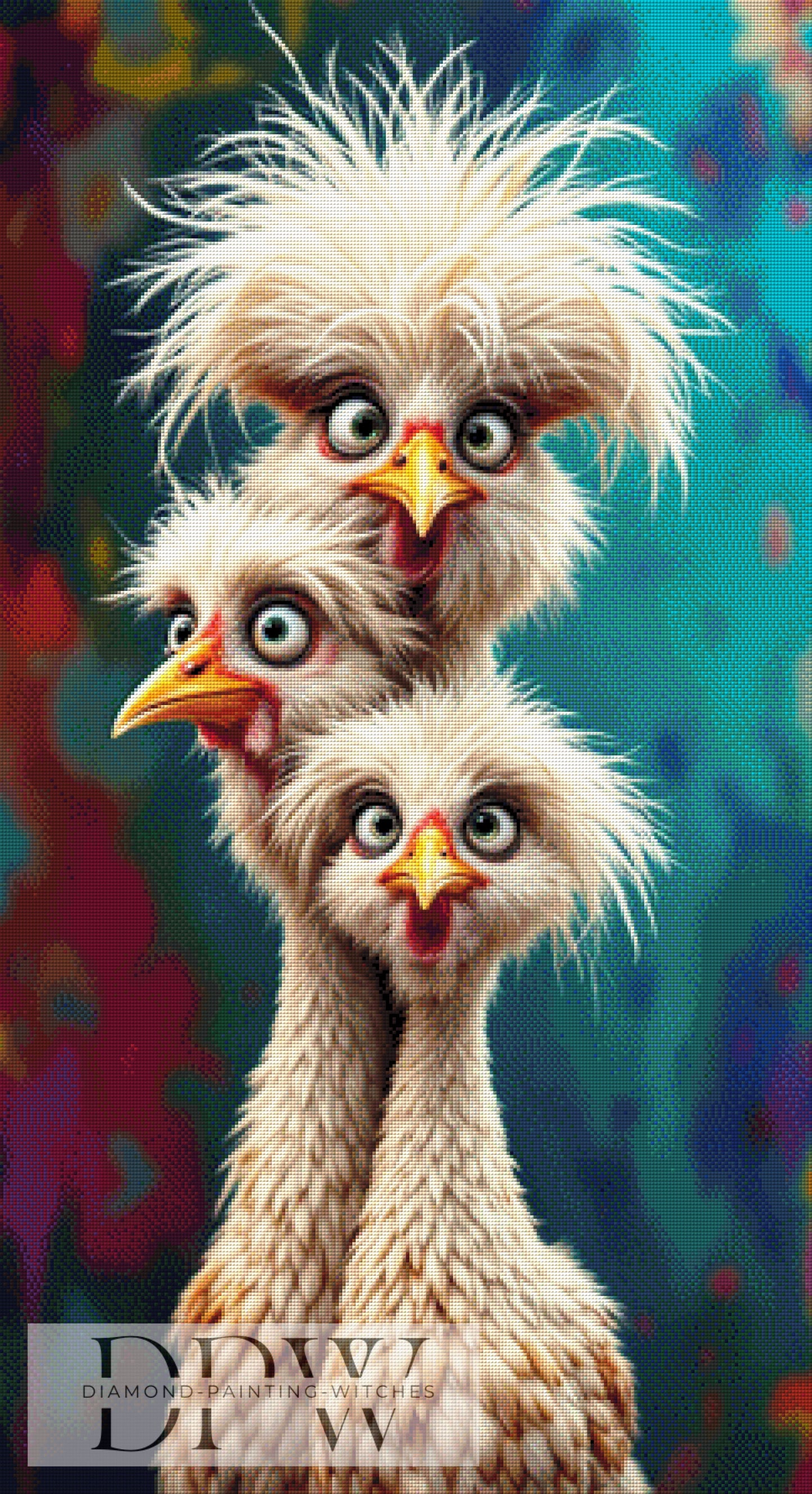 Vogeltheater by QN, 60x110cm mit 270 Farben DPW-821