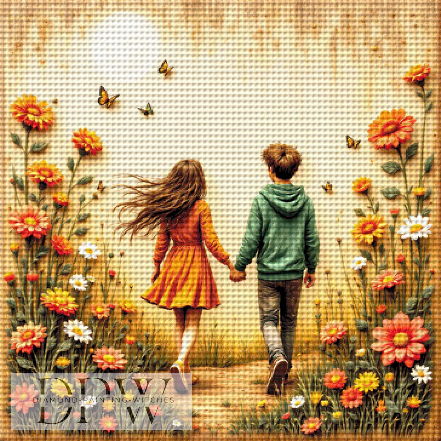 Spaziergang by QN, 90x90cm mit 195 Farben DPW-824