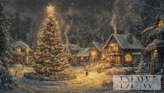 Winterdorf by Pixxel Pics 140x80cm mit 130 Farben DPW-846