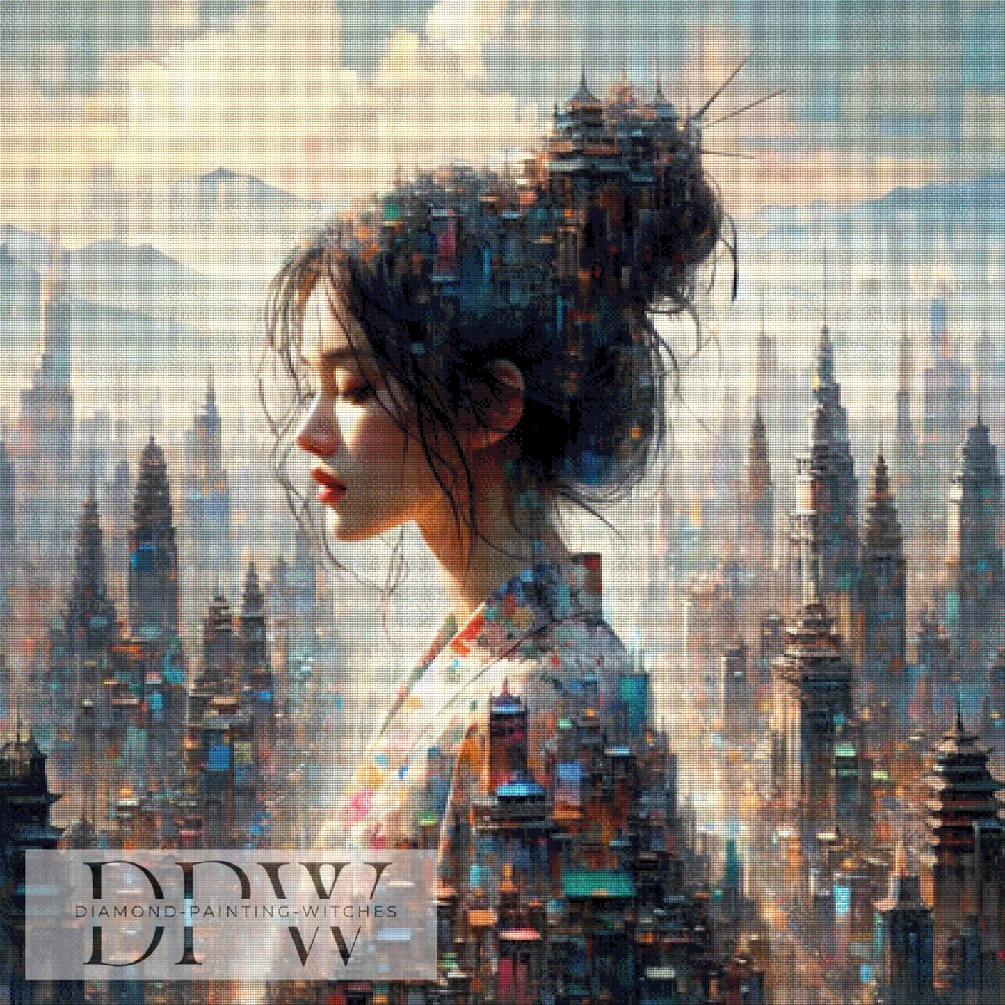 Tokio by CreatiVart, 100x100cm mit 230 Farben DPW-872
