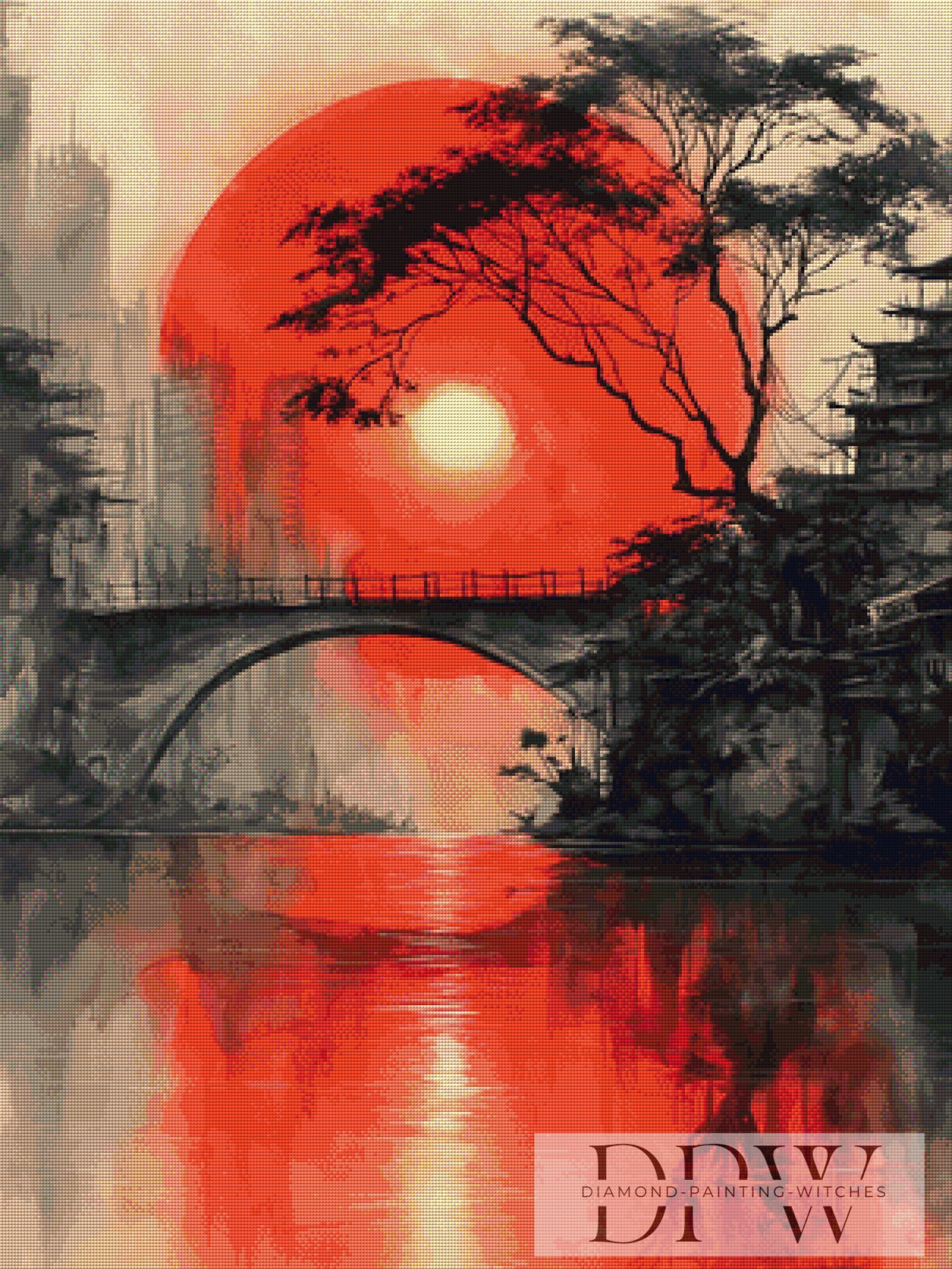 Red Sun by QN 75x100cm mit 130 Farben DPW-896