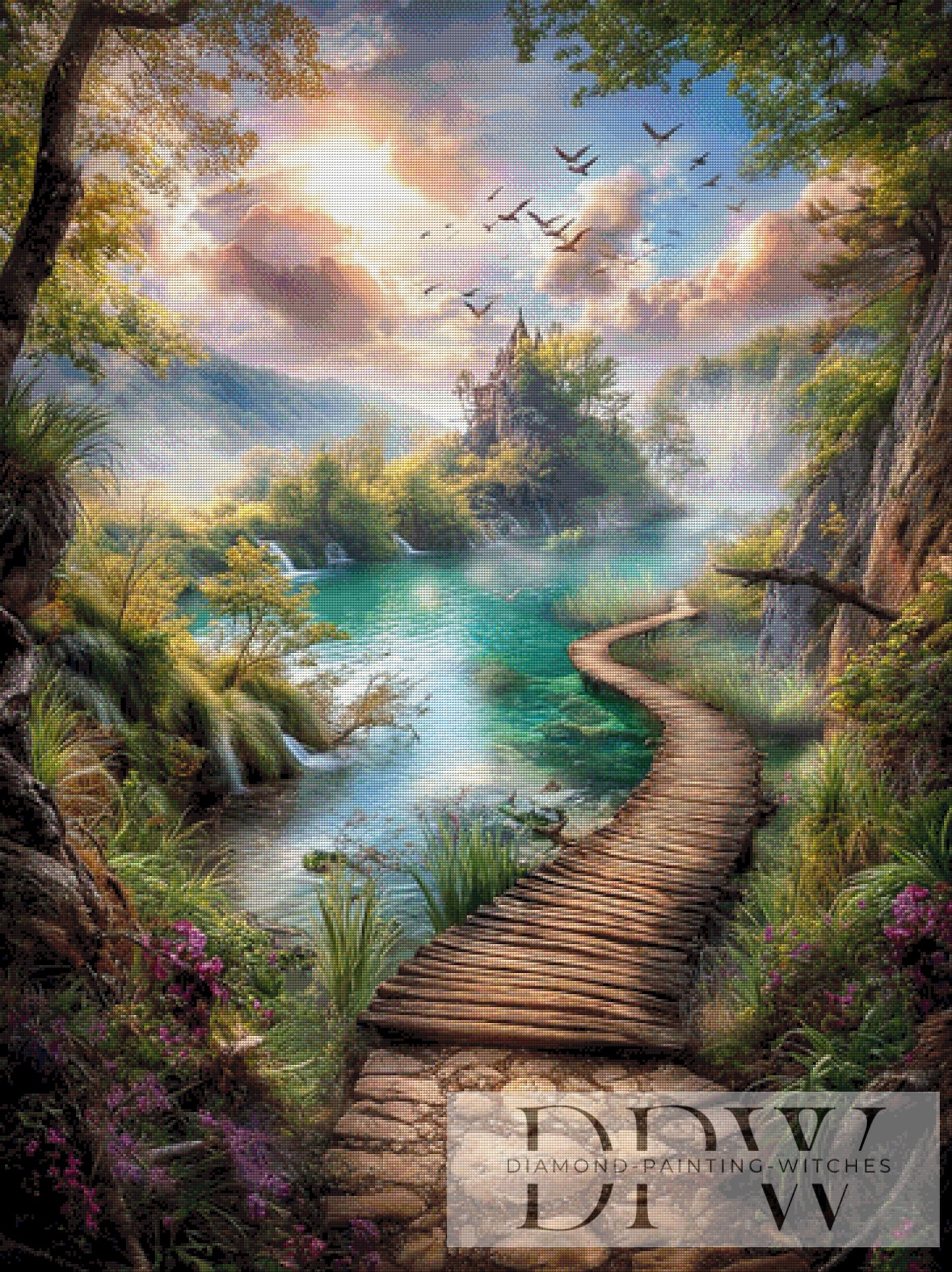 Der Weg durch das Morgenlicht by Elly_A.I 90x120cm mit 270 Farben DPW-906