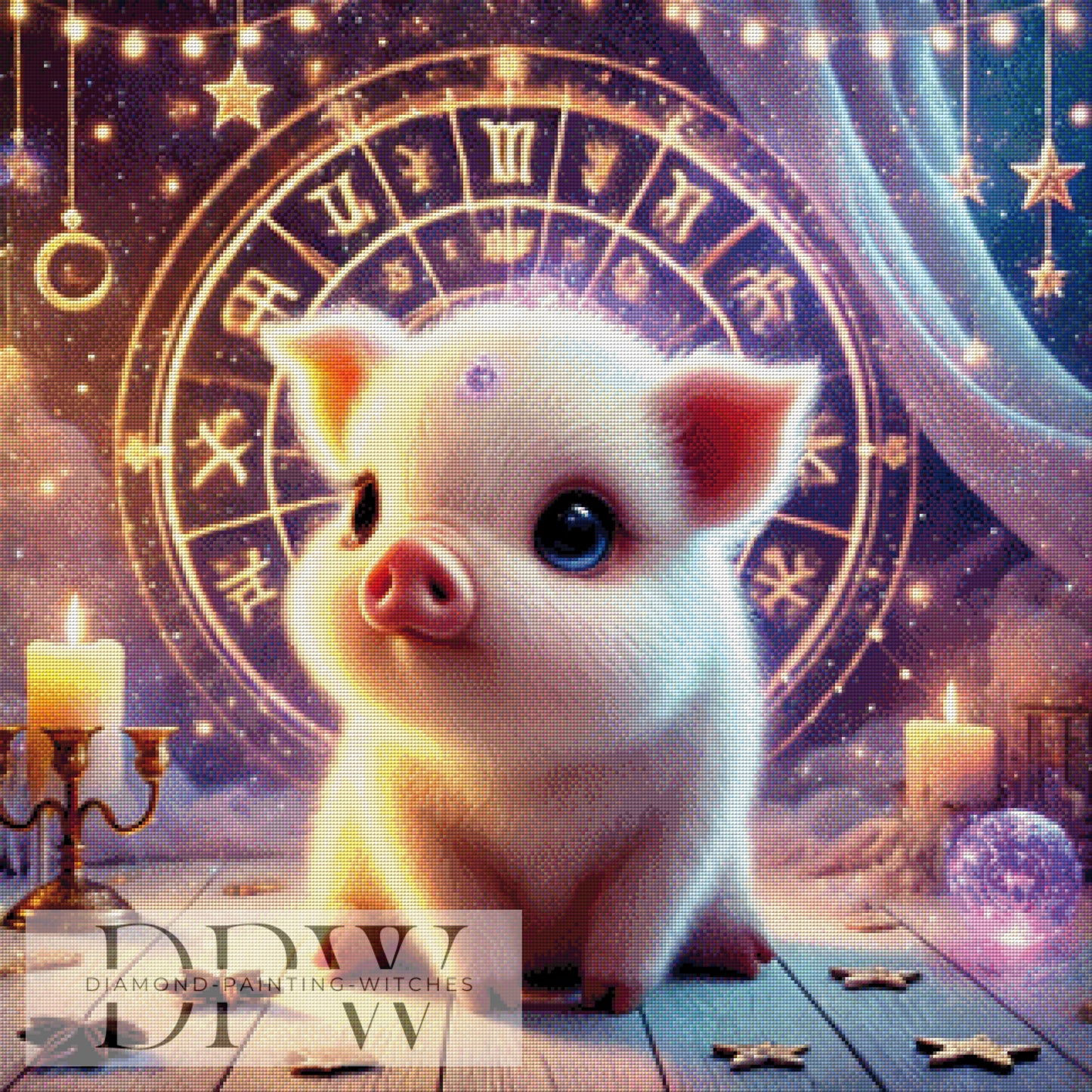 Sternzeichen Schwein by Elly_A.I 80x80cm mit 280 Farben DPW-921