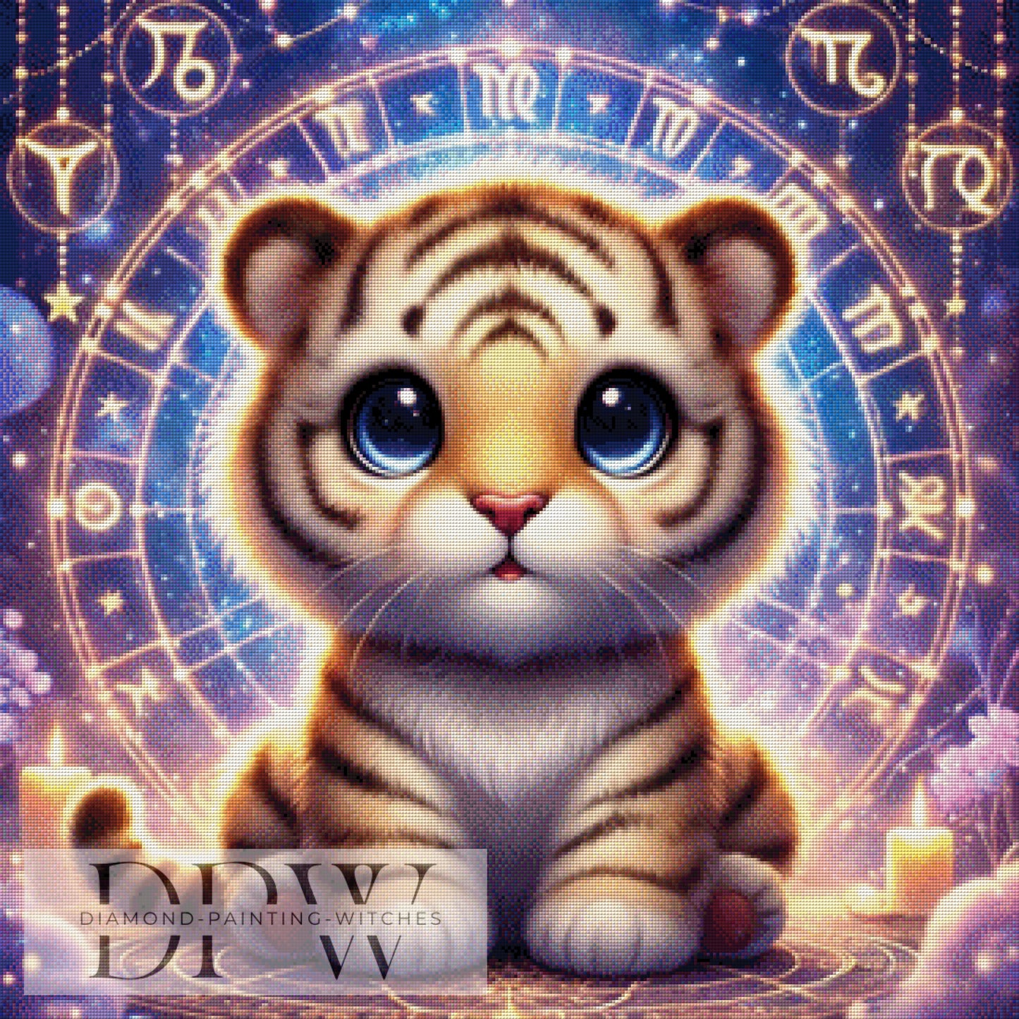 Sternzeichen Tiger by Elly_A.I 80x80cm mit 230 Farben DPW-931