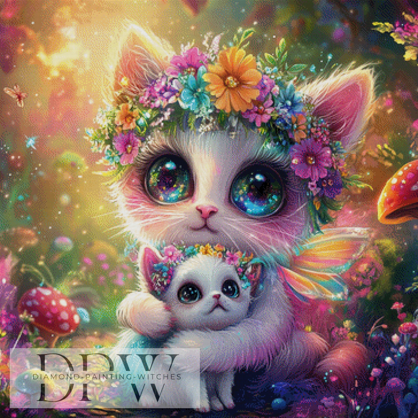 Katzenfee by Elly_A.I 90x90cm mit 400 Farben DPW-936