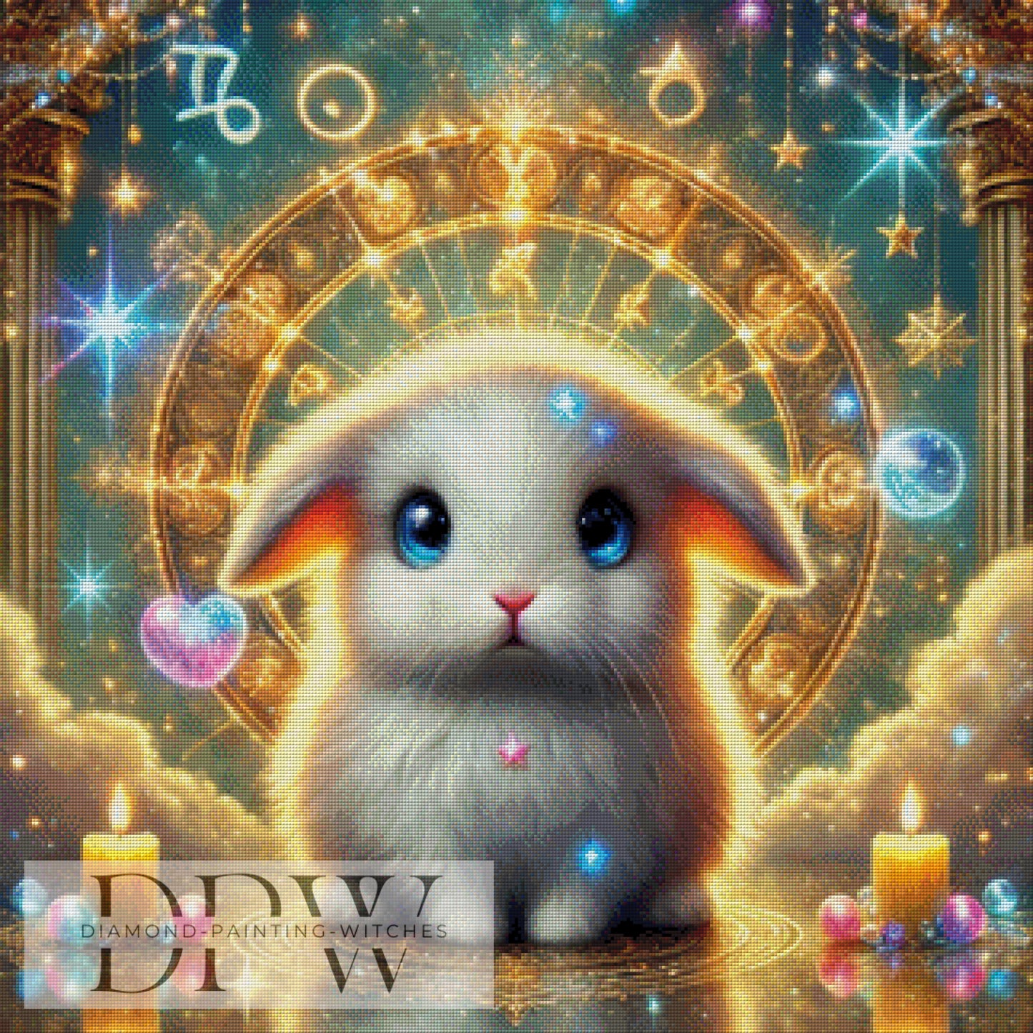 Sternzeichen Hase by Elly_A.I 80x80cm mit 300 Farben DPW-937