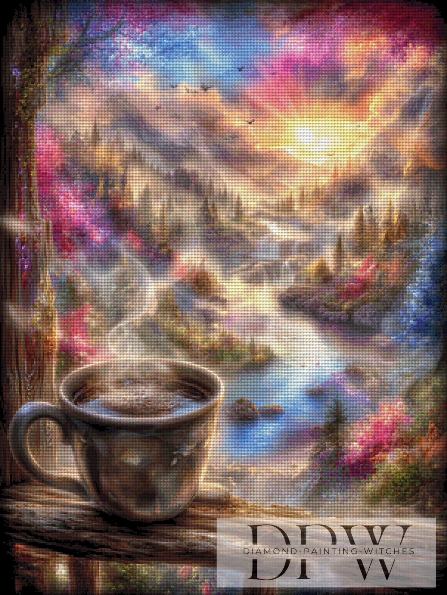 Morgens mit Kaffee by CreatiVart 75x100cm mit 270 Farben DPW-953