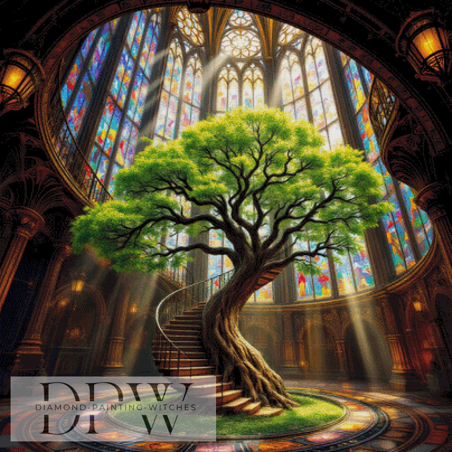 Zentrum der Natur by QN, 100x100cm mit 360 Farben DPW-959