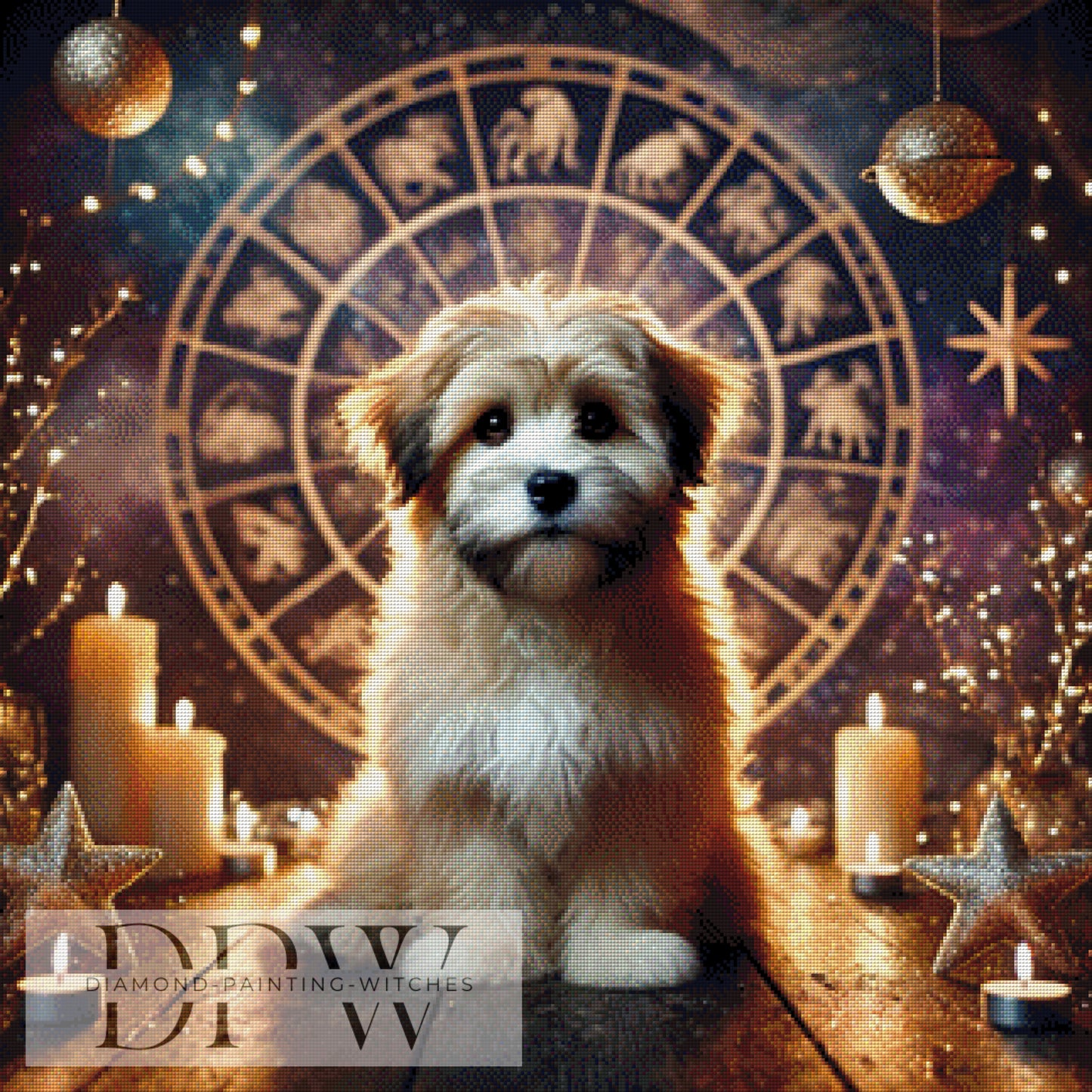 Sternzeichen Hund by Elly_A.I 80x80cm mit 180 Farben DPW-960