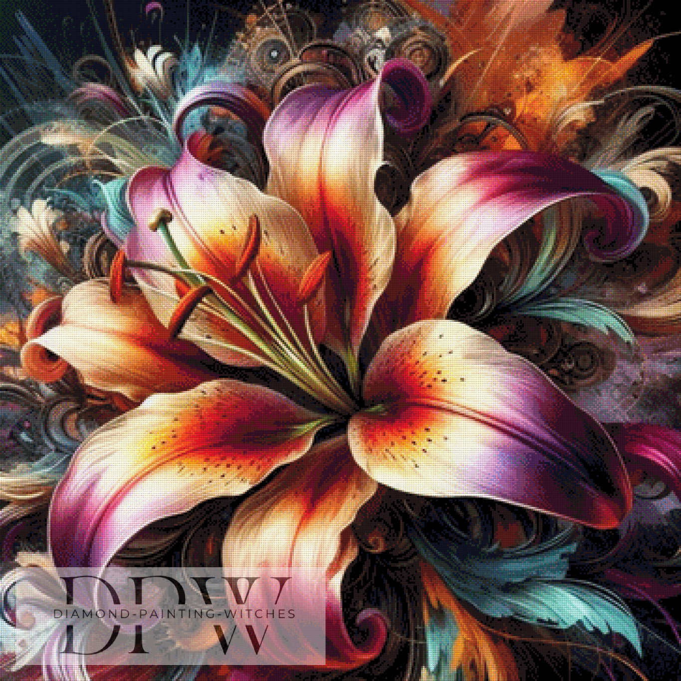 Zauberlily by Morrigan, 90x90cm mit 300 Farben DPW-966