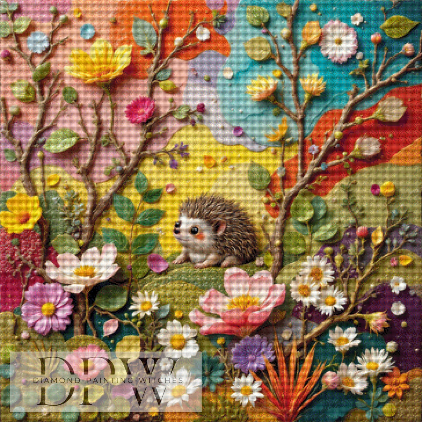 Igelchens Relief Welt by QN ,90x90cm mit 370 Farben DPW-968