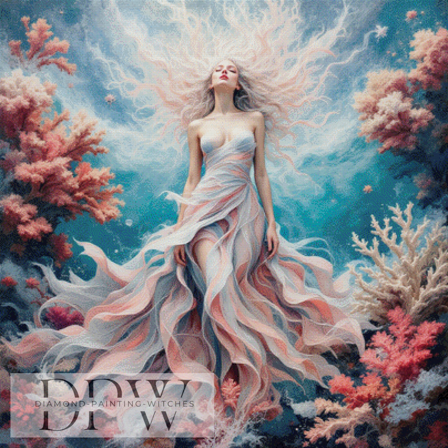 Königin der Meere by QN, 100x100cm mit 210 Farben DPW-972