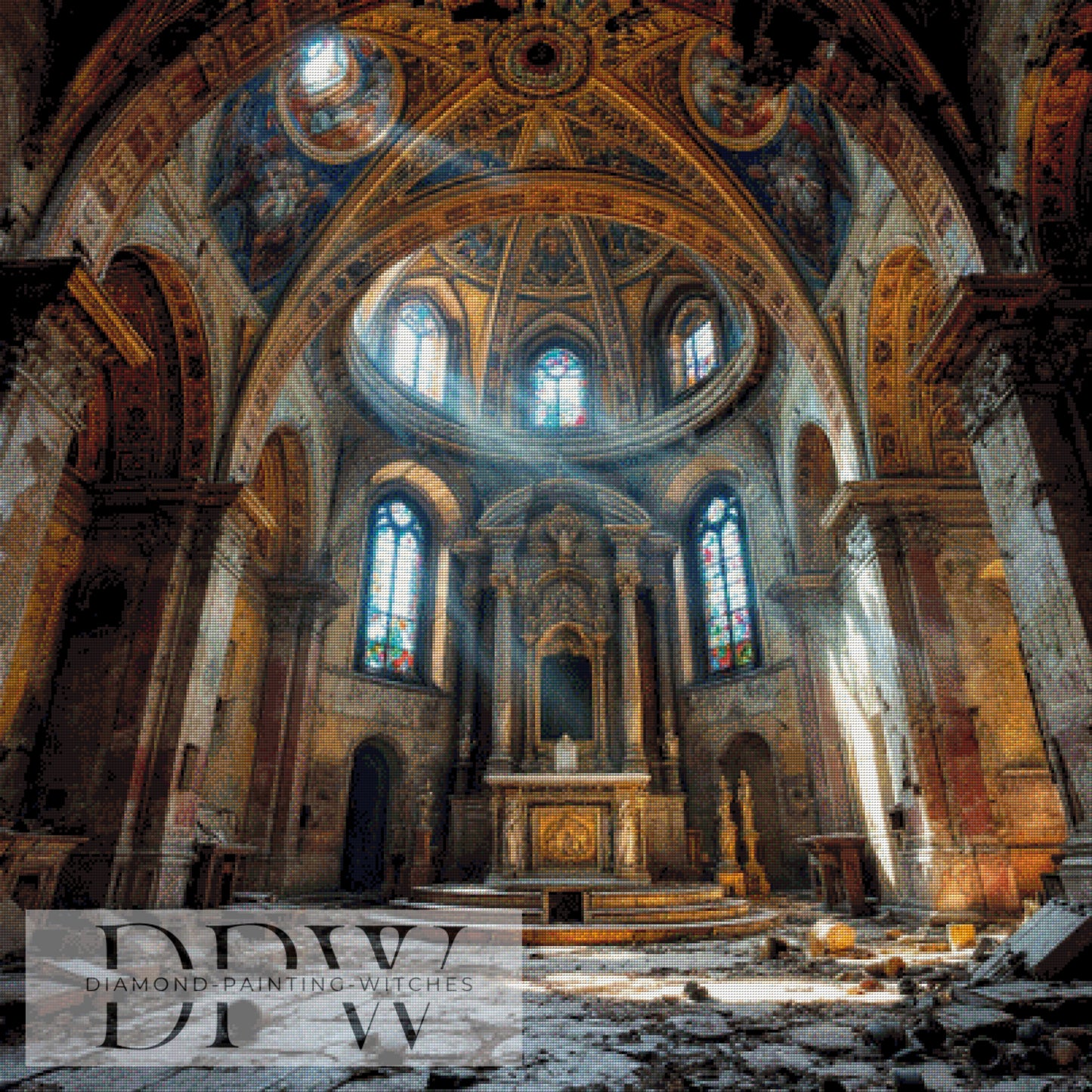 Lost Church by QN, 100x100cm mit 230 Farben DPW-989