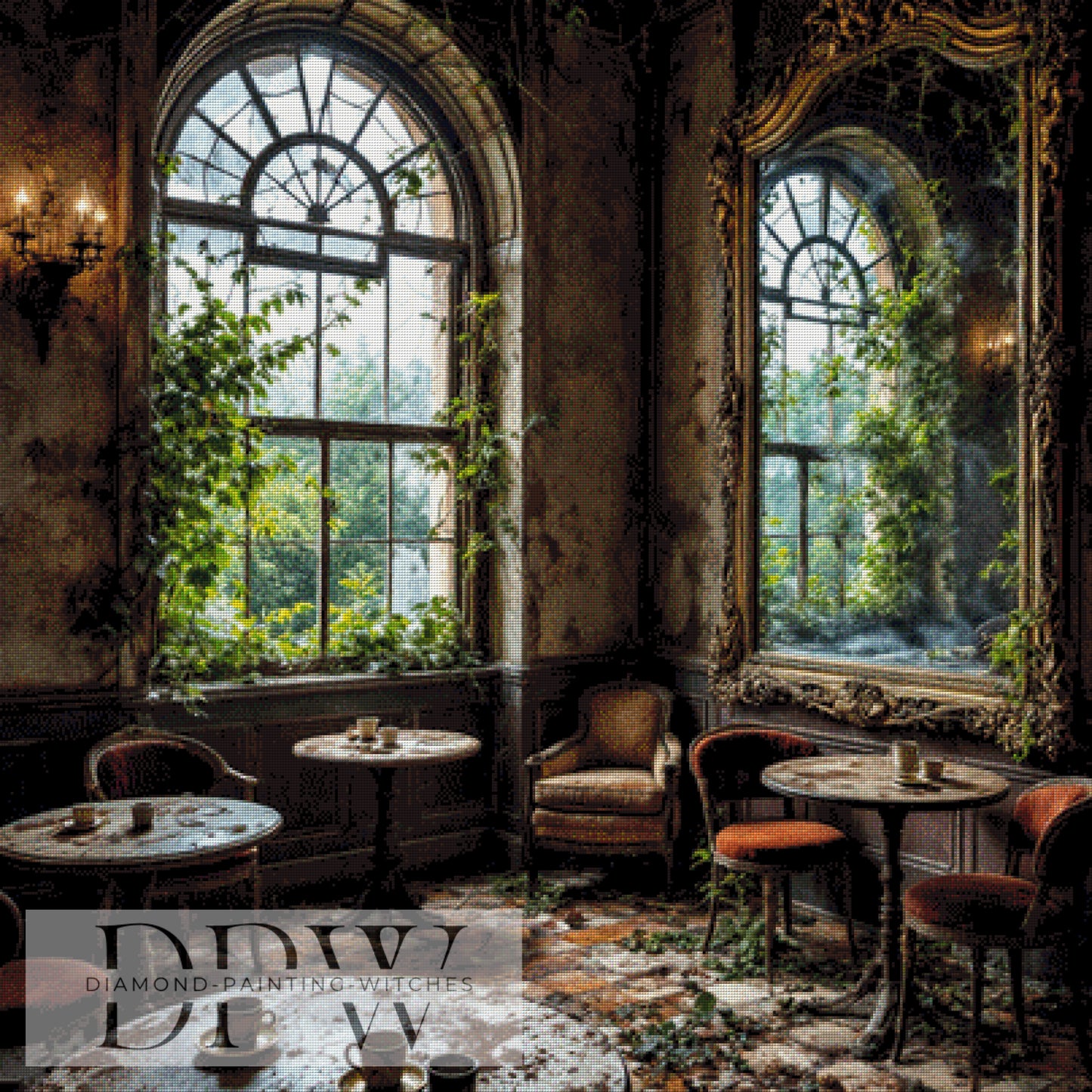 Lost Café by QN, 100x100cm mit 220 Farben DPW-990