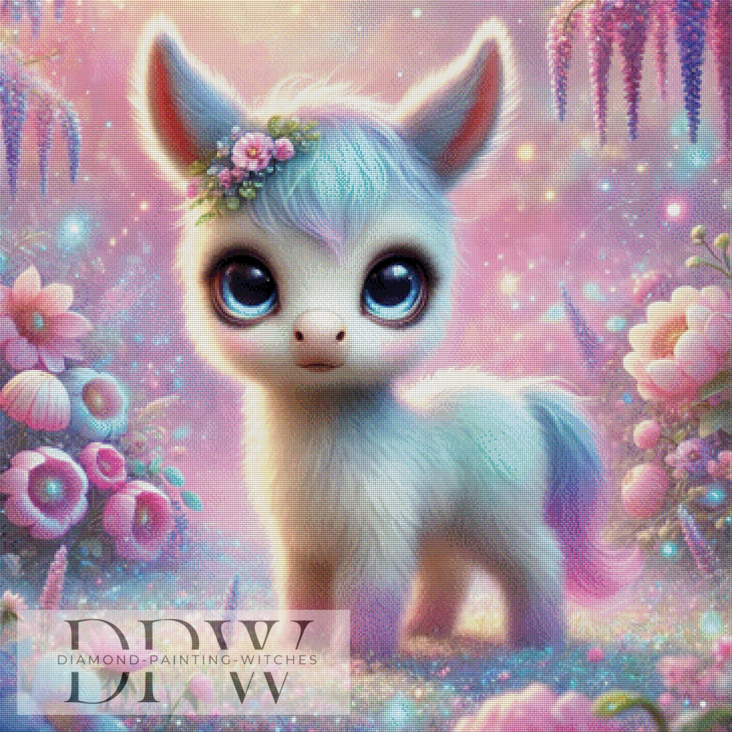 Zauberpony by Elly_A.I 90x90cm mit 240 Farben DPW-991