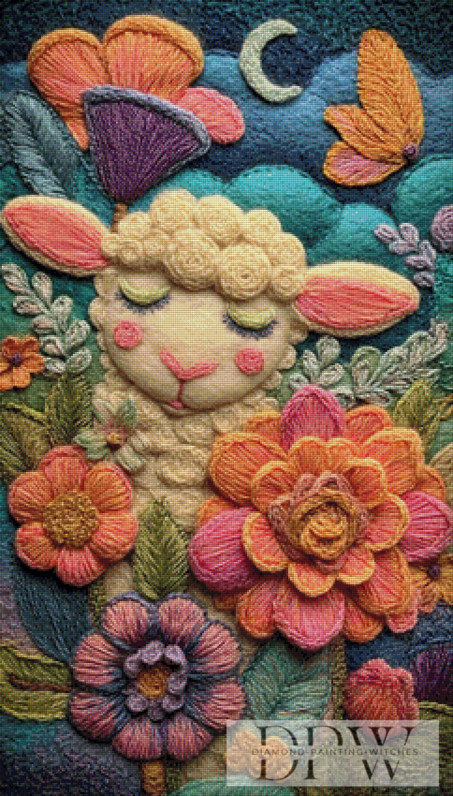 Wollschafi by Elly_A.I. 60x105cm mit 300 Farben DPW-525