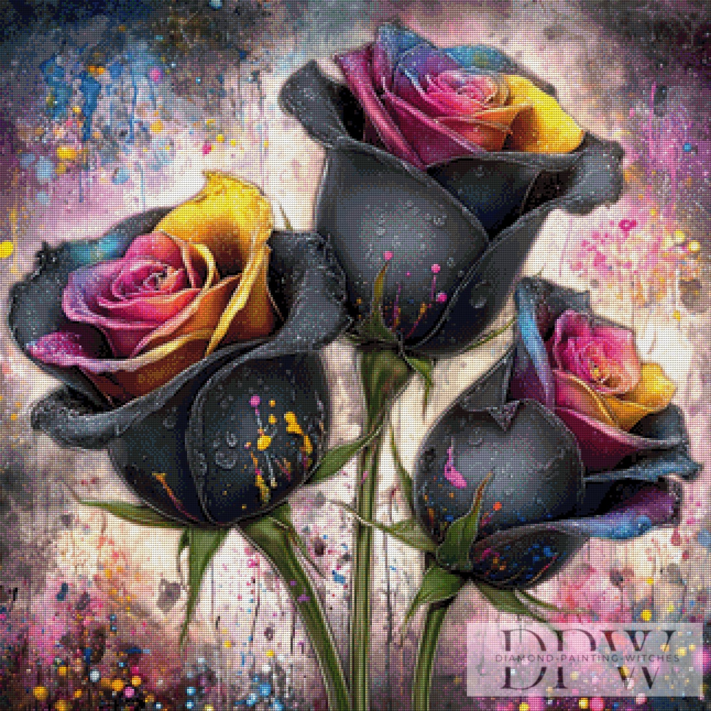 Bunte Rosen by Casalla Vendetta 80x80cm mit 330 Farben DPW-532