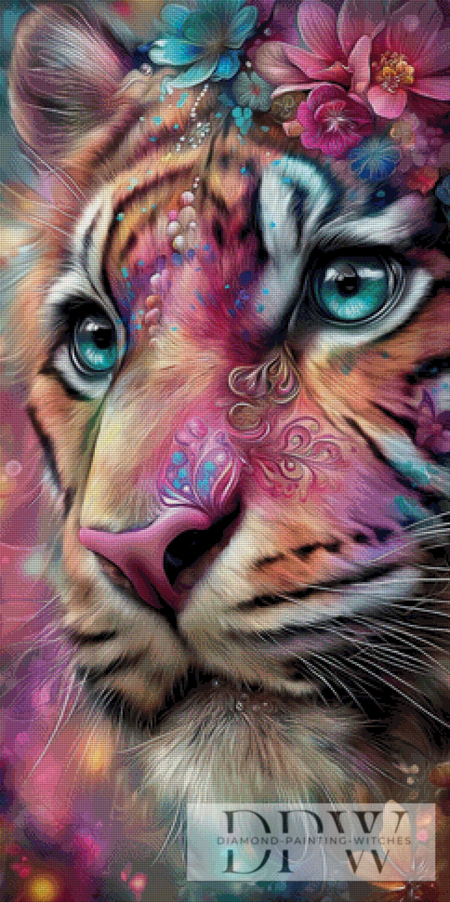 Colorful Tiger by CleoDora 60x120cm mit 300 Farben DPW-710