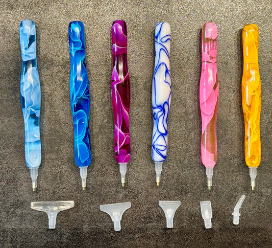 Acryl DP Stift mit Aufsätzen, farblich sortiert