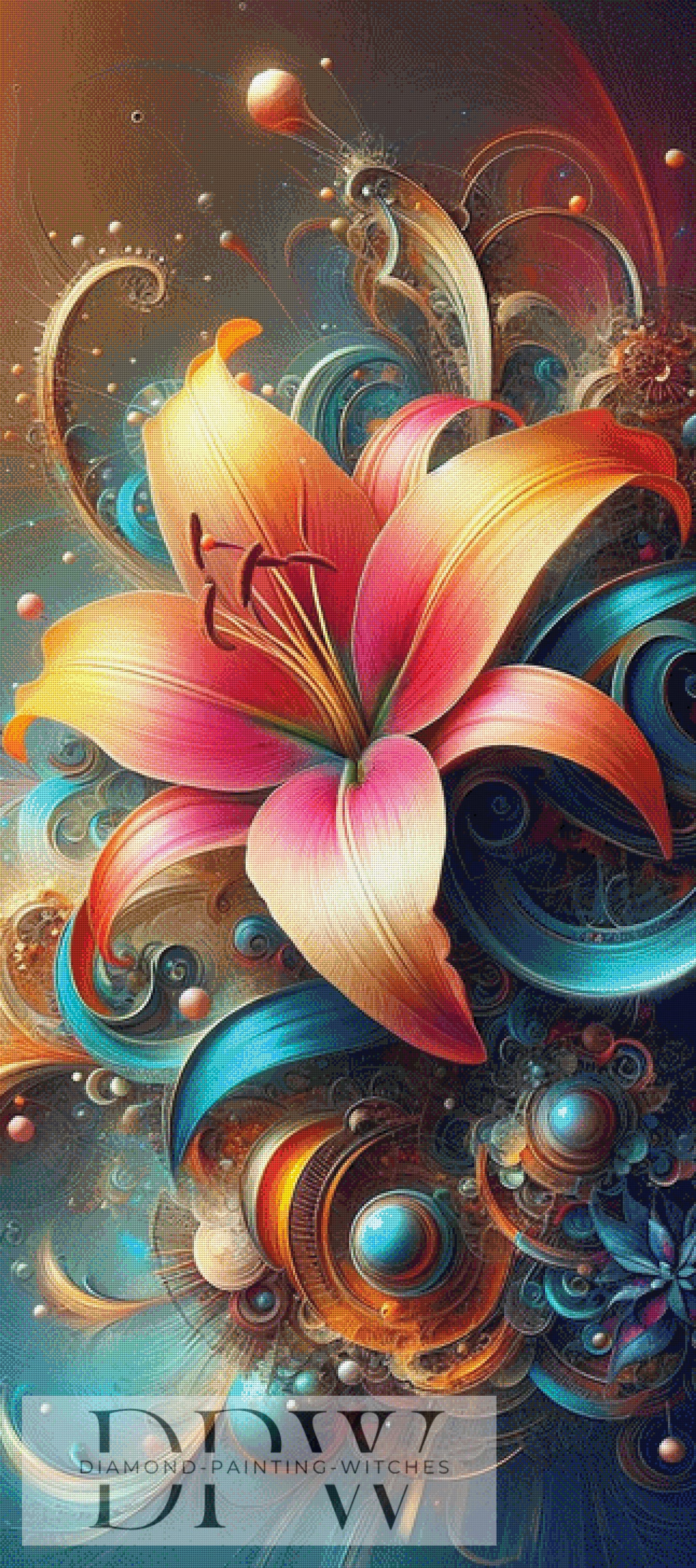 Lilie XXL by Morrigan, 80x180cm mit 310 Farben DPW-916