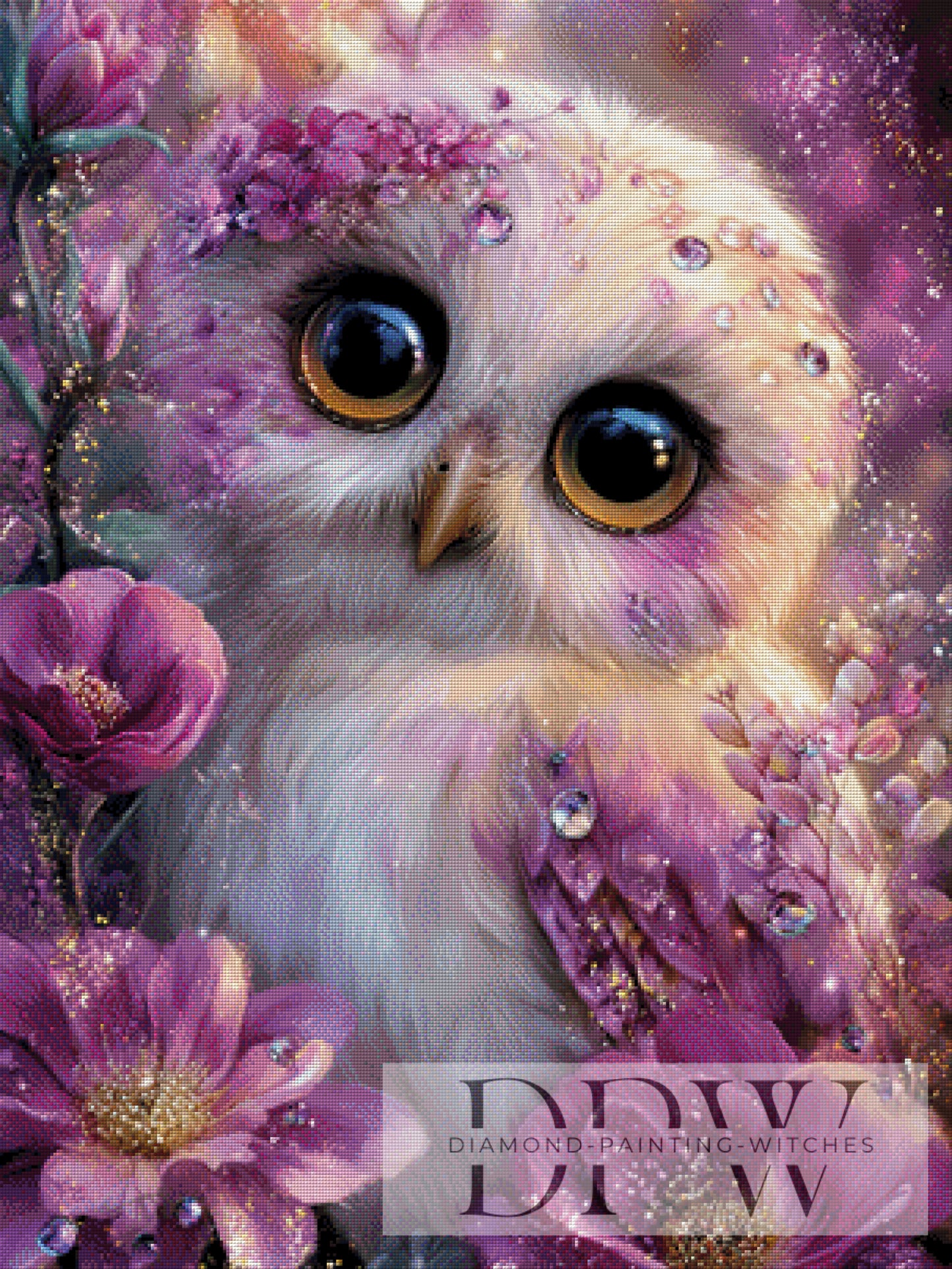 Flower Owl by Elly_A.I 75x100cm mit 230 Farben DPW-1235