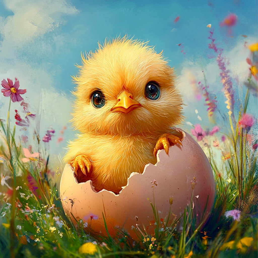 Osterküken by Luna 80x80cm, mit 260 Farben DPW-1085