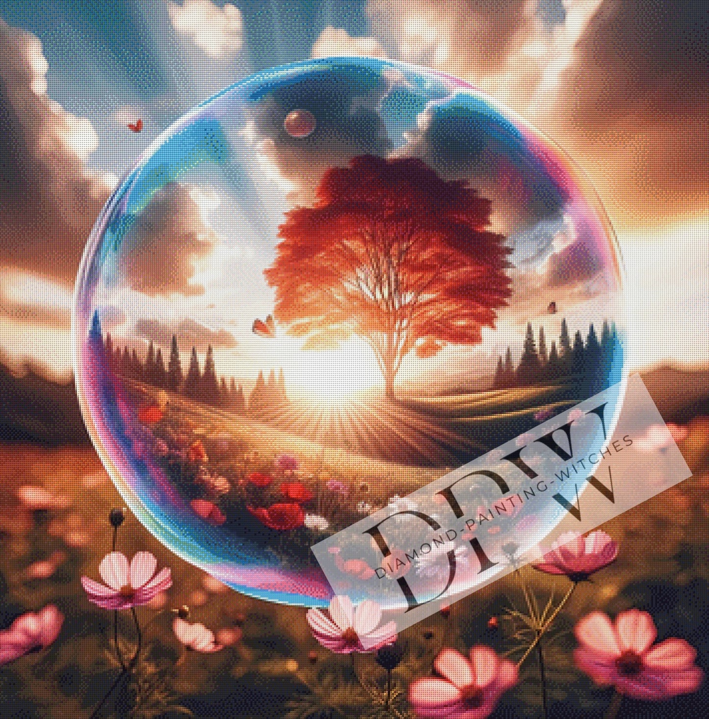 Bubble Nature by Sunshine, 90x90cm mit 300 Farben DPW-002