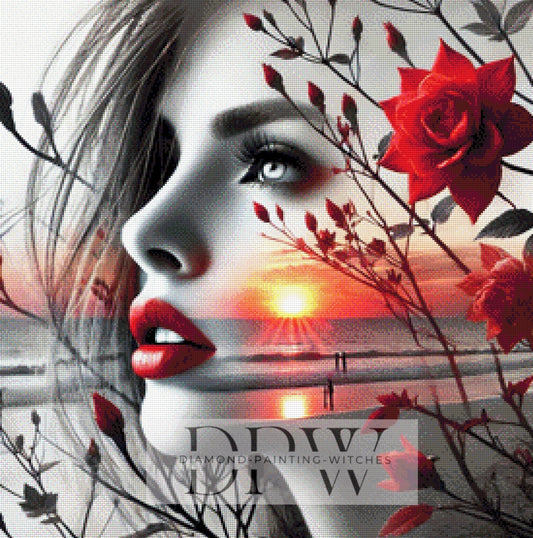 Beach Rose by CreatiVart, 70x70cm mit 200 Farben DPW-444