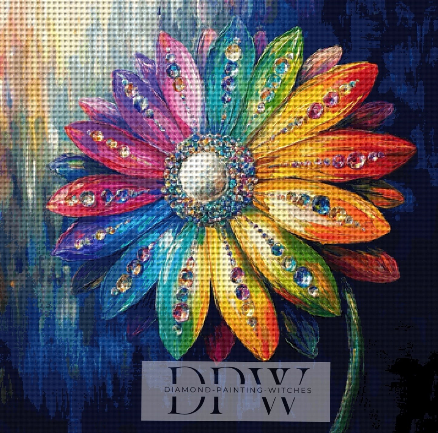 Regenbogen Gerbera by Guardian Angel, 90x90cm mit 420 Farben DPW-514