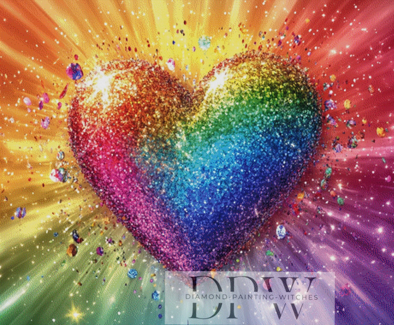 Rainbow Heart by Guardian Angel, 120x100cm mit 430 Farben DPW-513