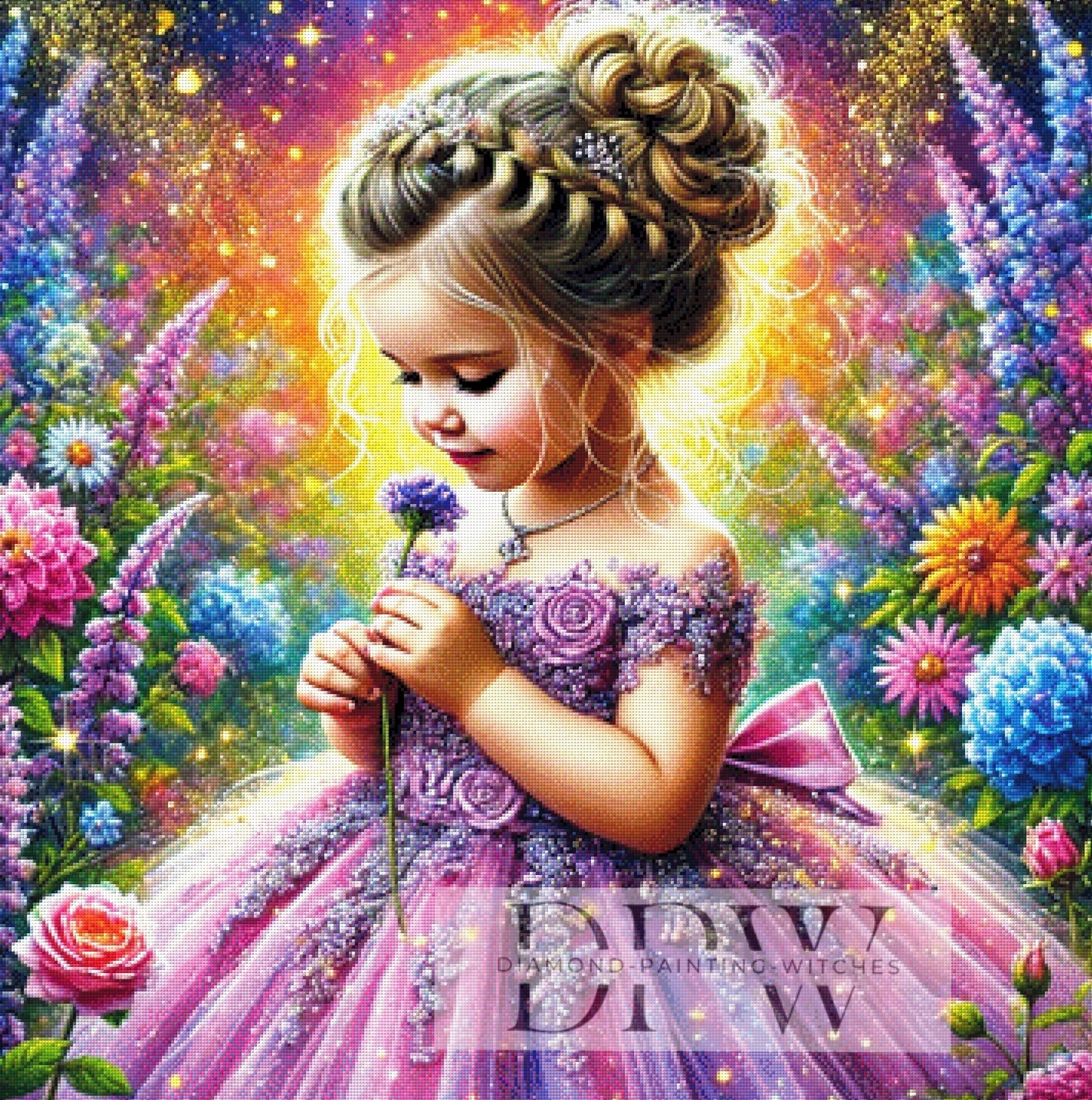 Blumenprinzessin by Elly_A.I  90x90cm mit 350 Farben DPW-919