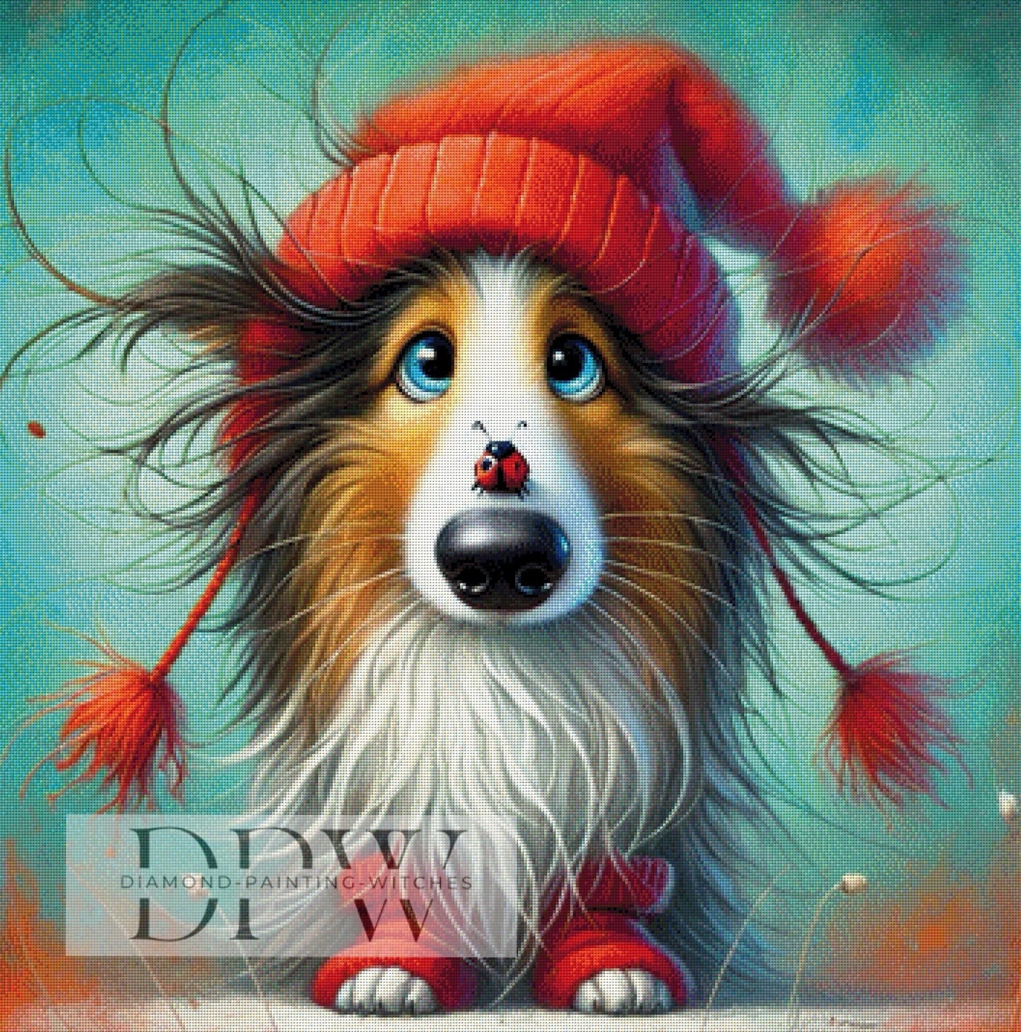 Brösel & Ladybug by CreatiVart, 90x90cm mit 300 Farben DPW-520