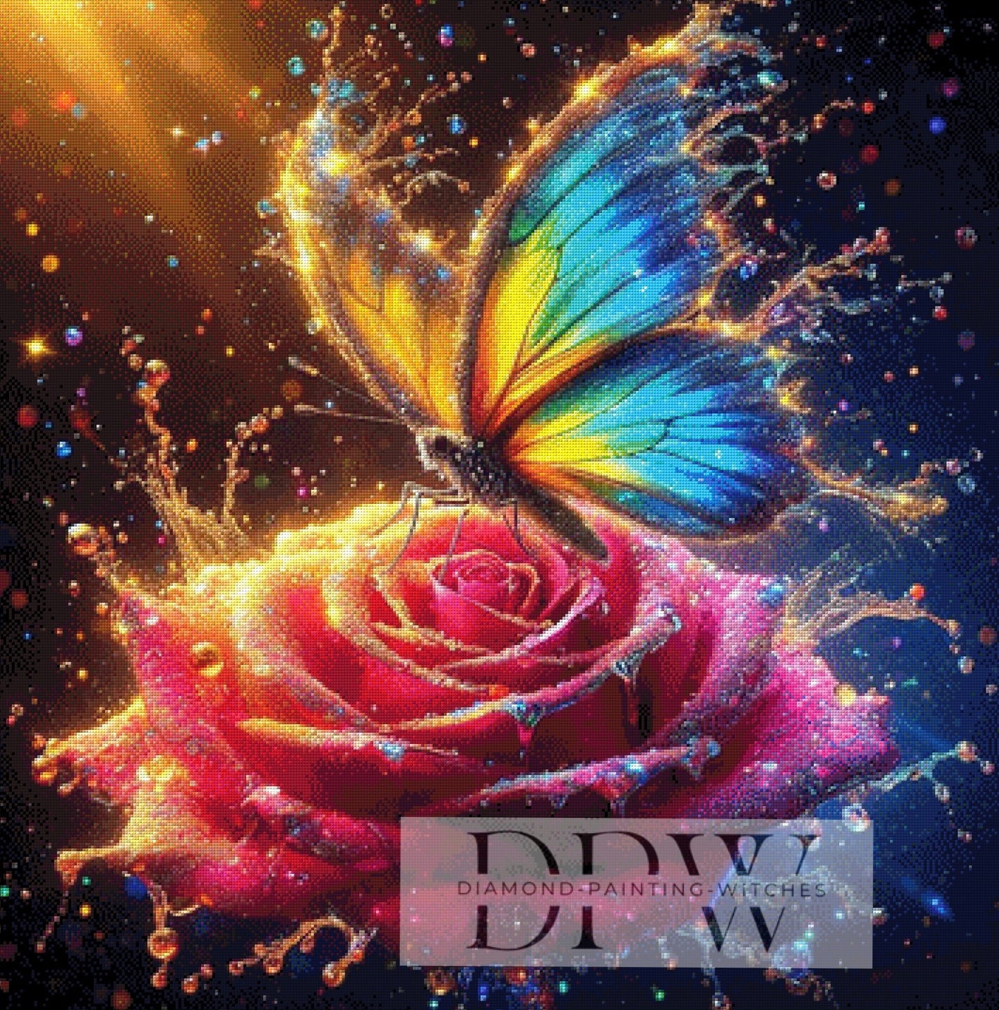 Butterfly Rose by Sarah, 90x90cm mit 370 Farben DPW-577