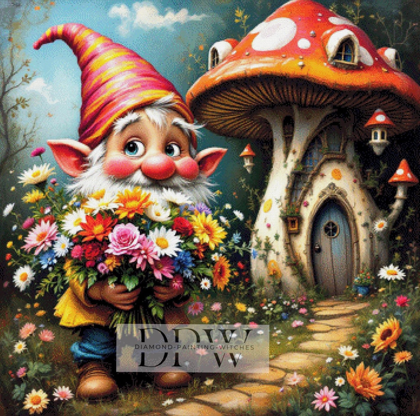 Zwergi in Love by QN, 90x90cm mit 400 Farben DPW-080