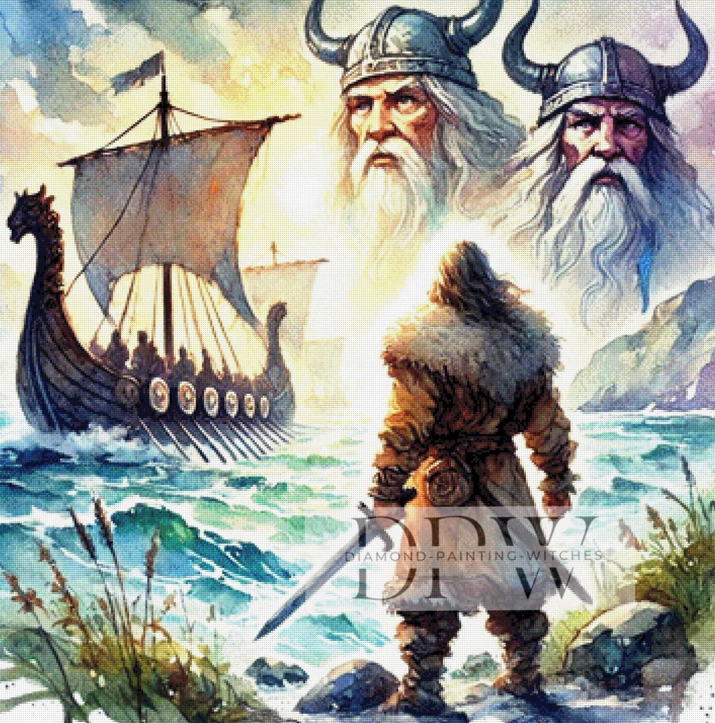 Northmen by QN, 90x90cm mit 285 Farben DPW-492