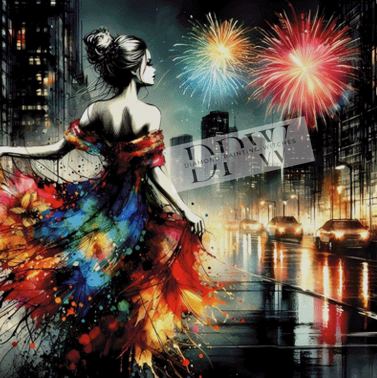 Firework by Sunshine, 100x100cm mit 300 Farben DPW-107